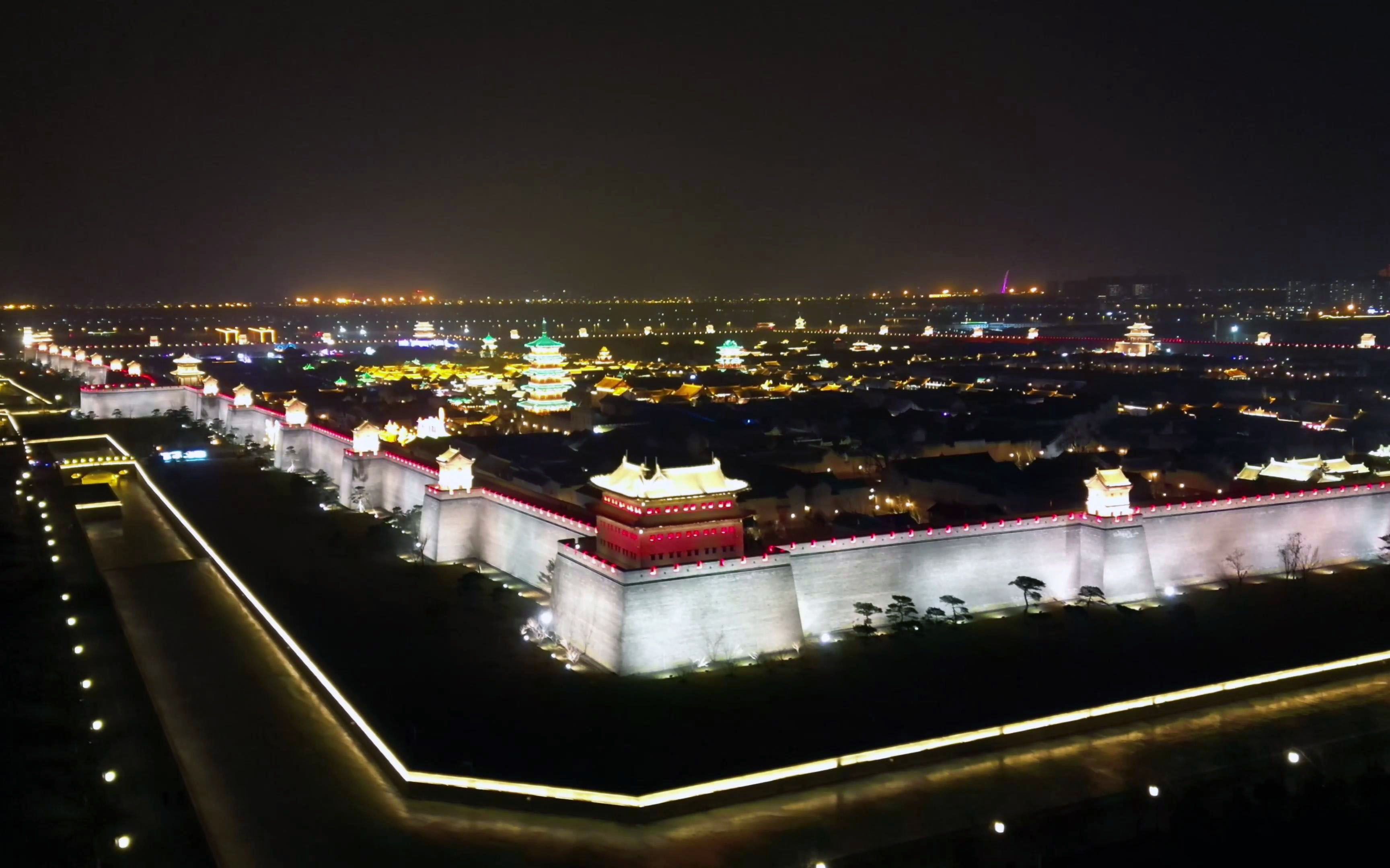 太原古县城夜景图片