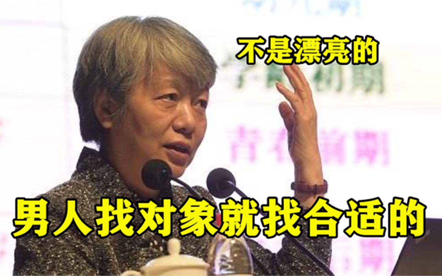 [图]李玫瑾人生感悟多透彻：男人找对象就找合适的，不是漂亮的，精辟