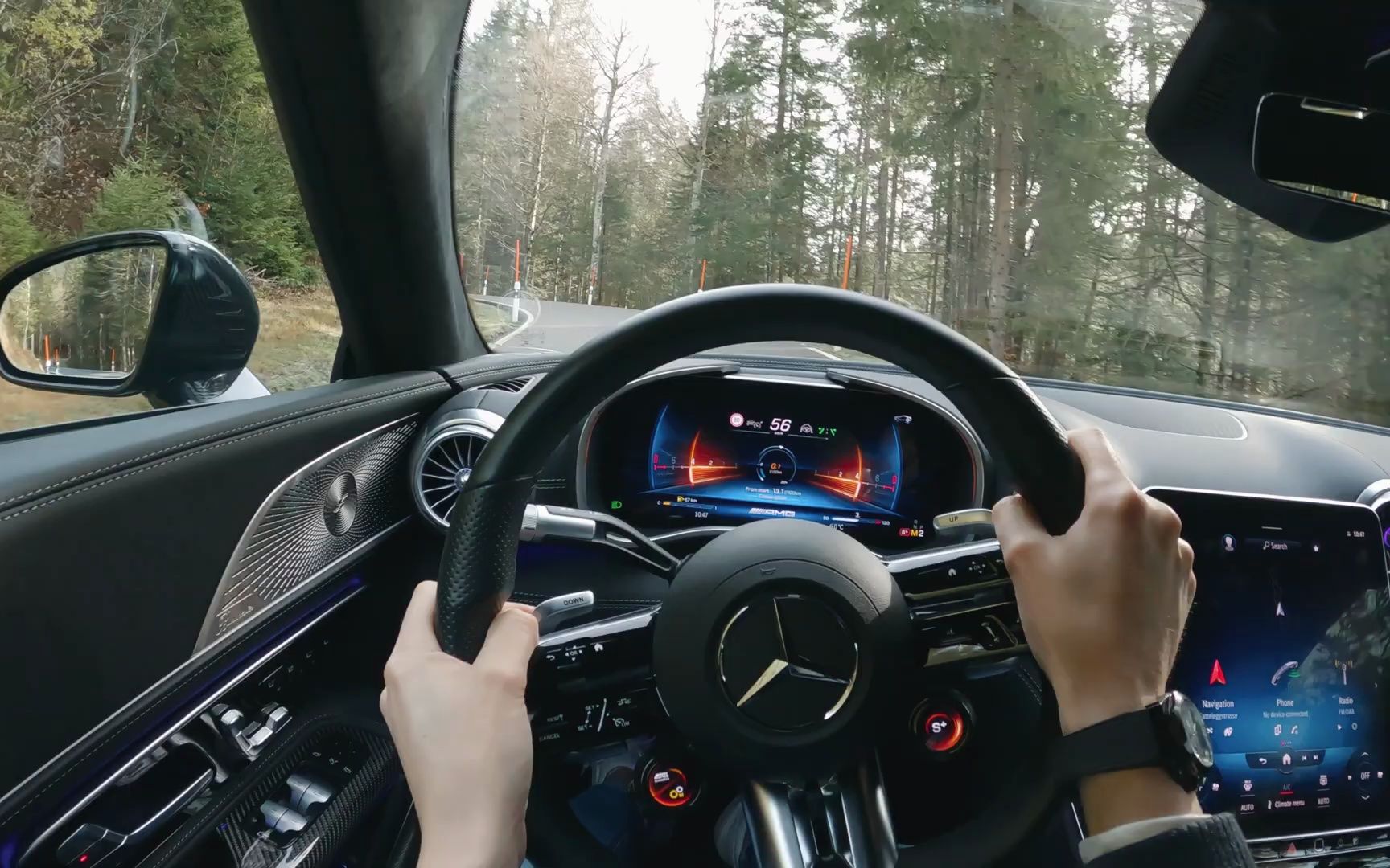 第一视角 瑞士山路驾驶 梅赛德斯奔驰amg sl63