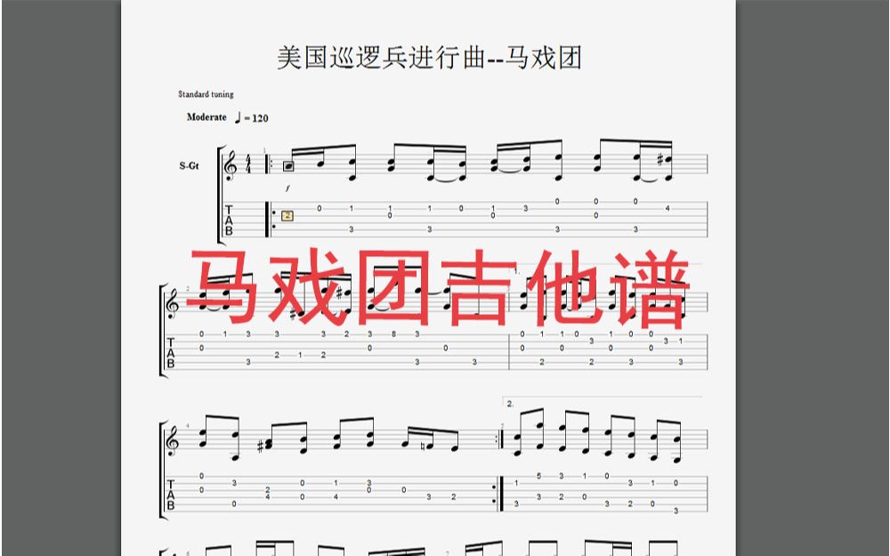 《指弹练习曲》马戏团吉他指弹曲哔哩哔哩bilibili