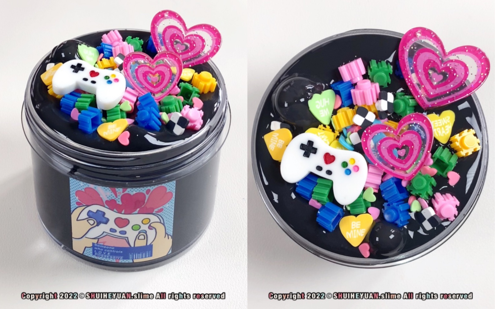 上镜小黑泥 love possessive 皮韧质感积木填充史莱姆