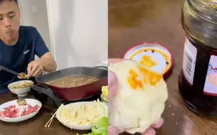 Video herunterladen: 夫妻吵架后冷战各自做饭，妻子淡定吃饼看到老公伙食傻了：想加入