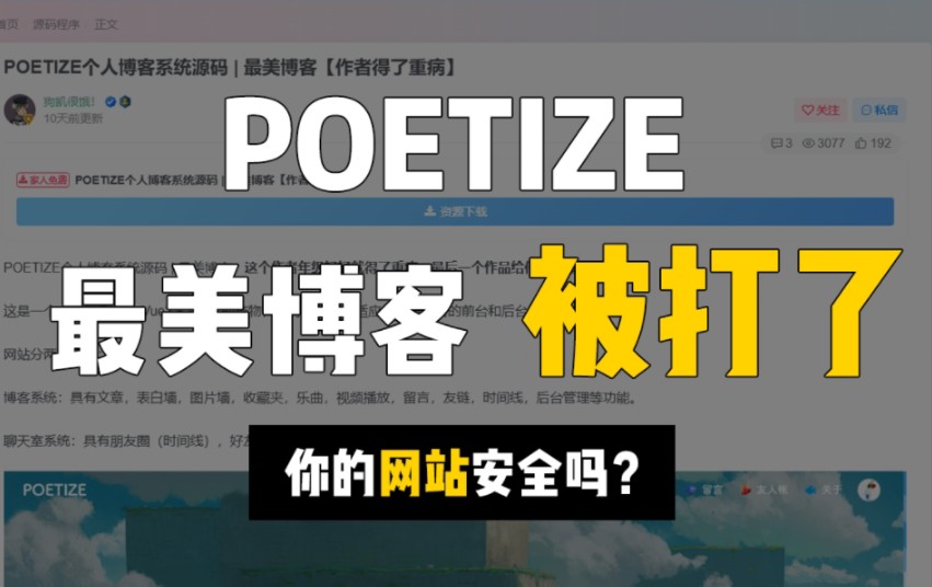 【POETIZE  最美博客】盗窃者的DDOS,你的网站安全吗?哔哩哔哩bilibili