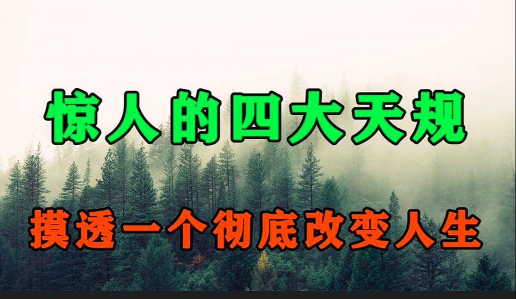 人活一世,原来这就是天规最大的秘密!摸透一个都足以改变人生哔哩哔哩bilibili