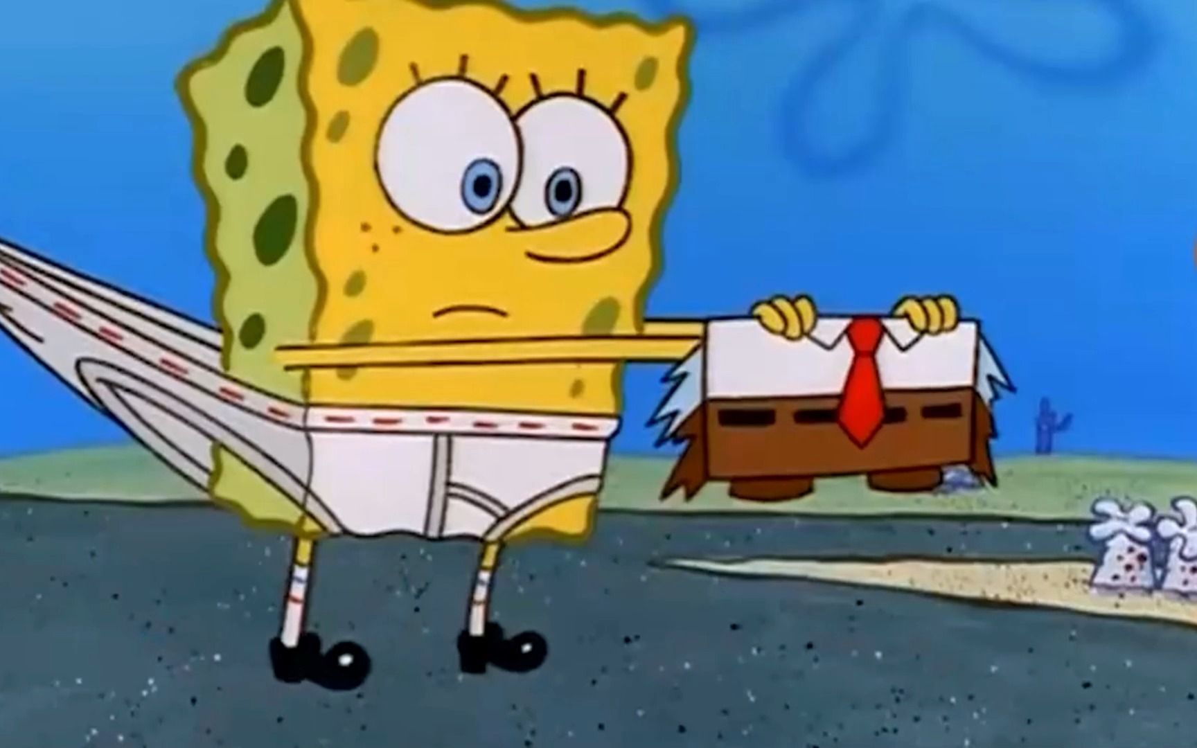 《海绵宝宝被扒光示众,一切都是章鱼哥和蟹老板恶搞的》