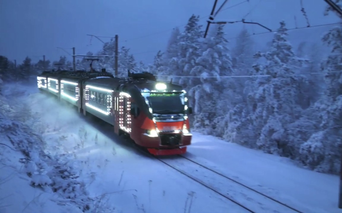 俄羅斯鐵路克拉斯諾亞爾斯克的新年城市列車