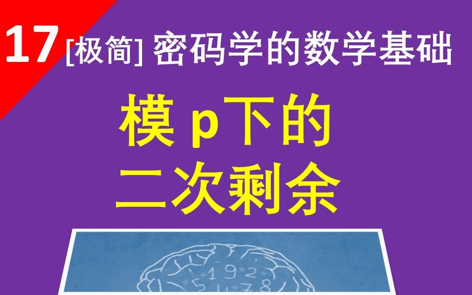 【模p下的二次剩余】二次剩余和二次非剩余各占一半,每个二次剩余都有两个平方根,可以用欧拉准则判断是不是二次剩余哔哩哔哩bilibili