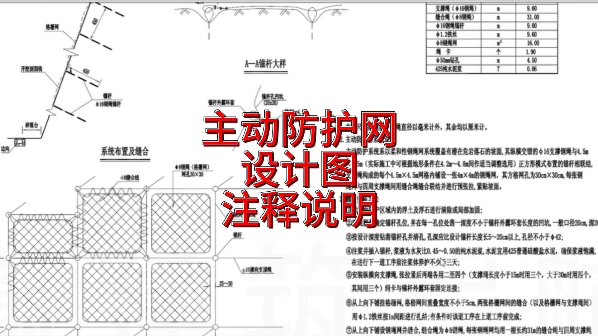 公路识图主动防护网设计图注释说明哔哩哔哩bilibili