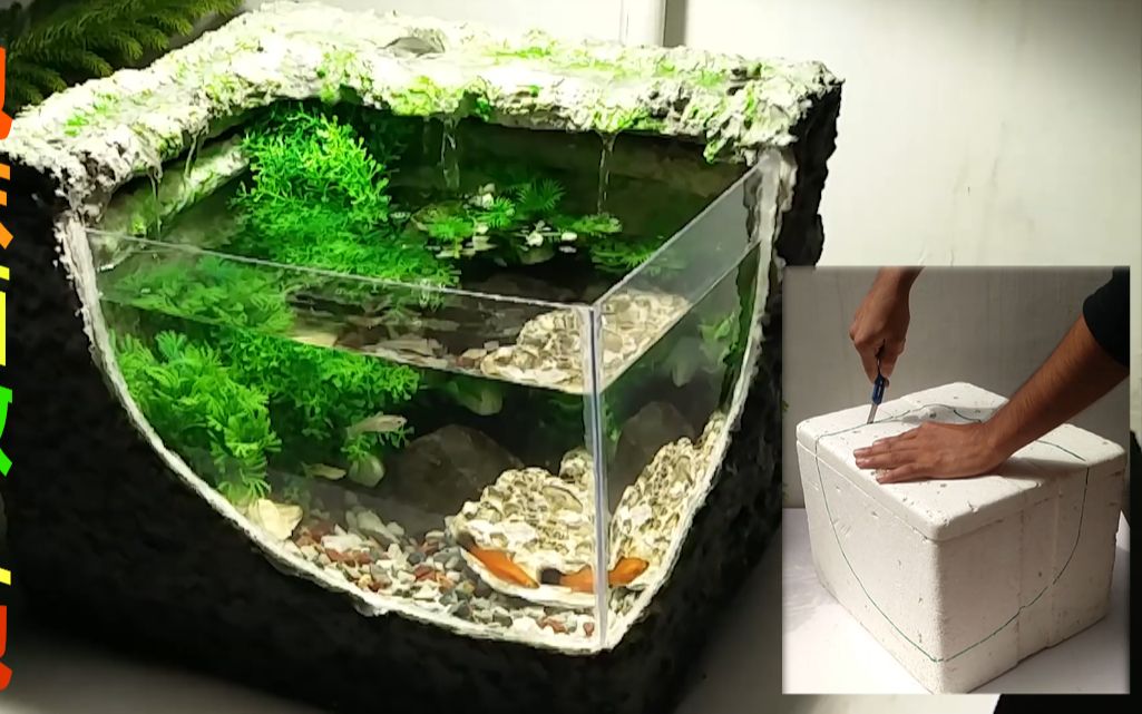 泡沫箱做鱼池鱼缸,宅家隔离的你一样可以做到.