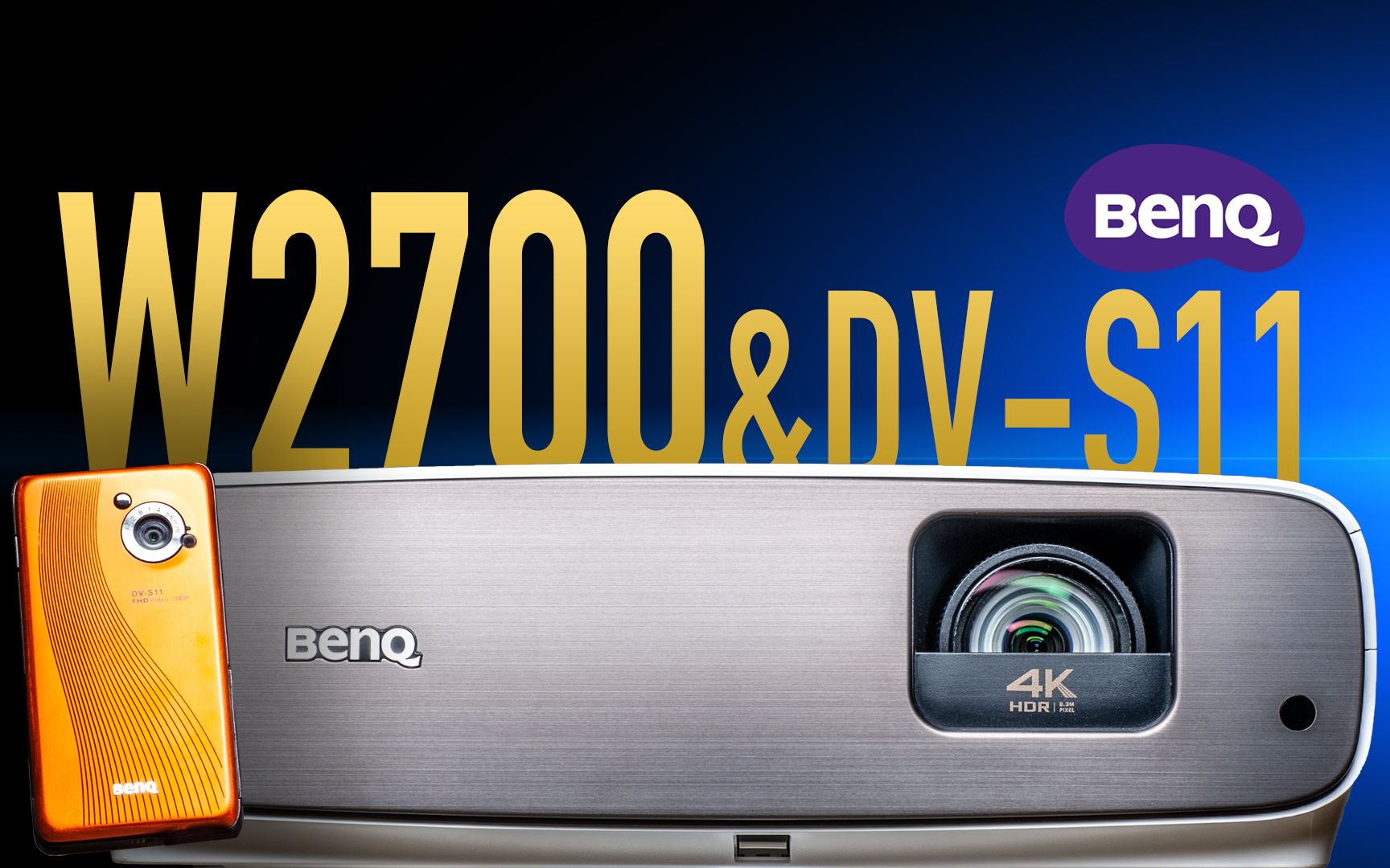 【4k】明基史上首款可投影袖珍dv 广色域4k投影仪w2700,内部做工真好