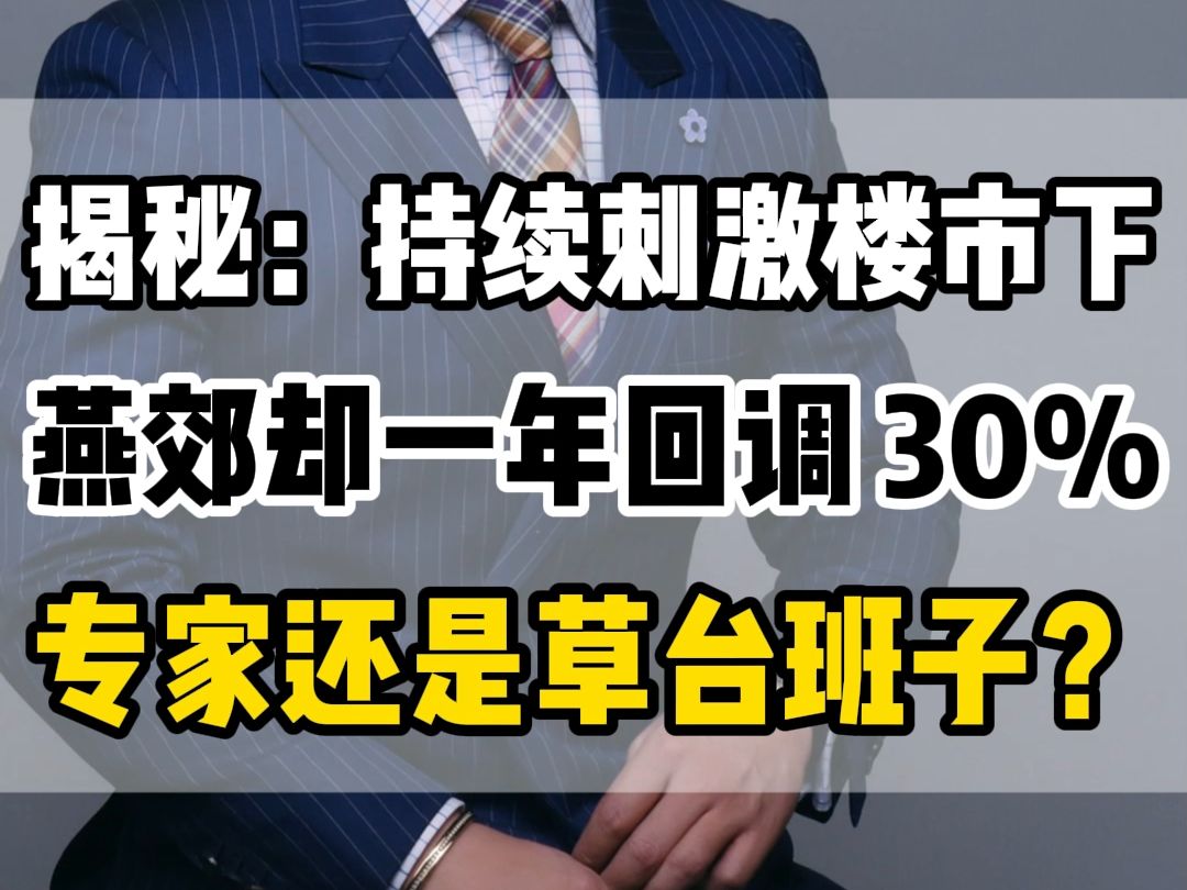 揭秘:持续刺激楼市下燕郊却一年回调 30%专家还是草台班子?哔哩哔哩bilibili