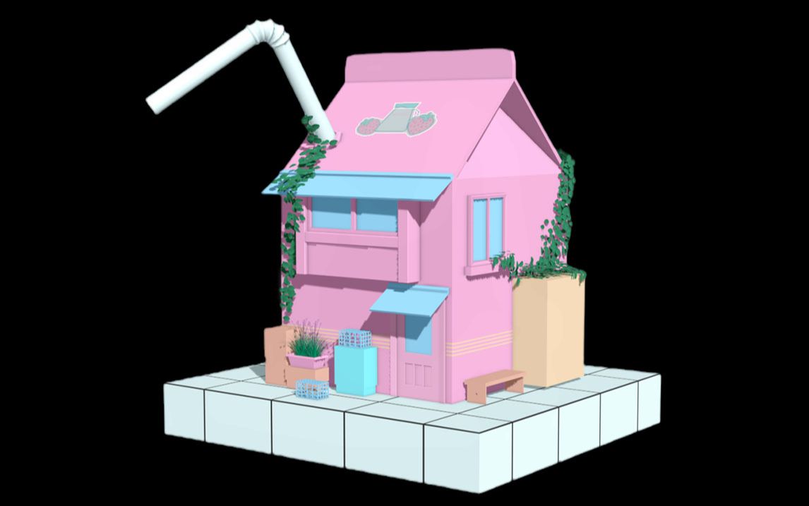 3dmax酸奶盒小房子场景,三小时教你轻松学会!