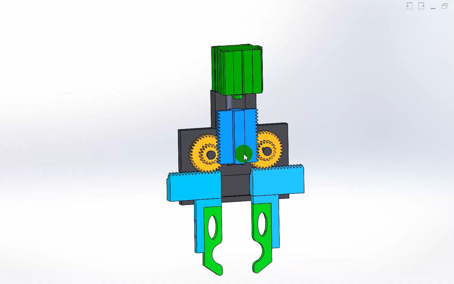 双齿条夹爪设计,为什么设计两个大小不同的齿轮?
