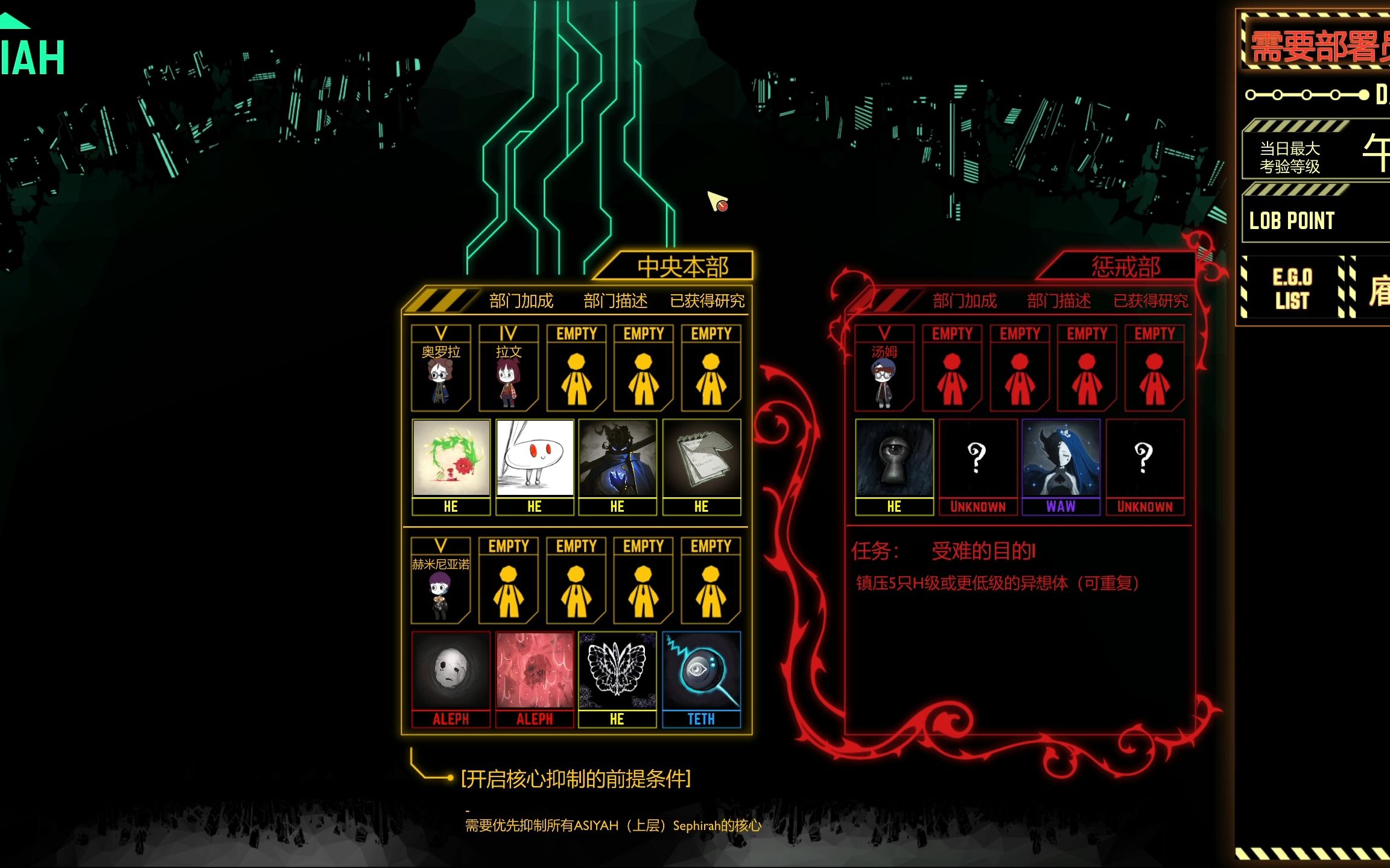 【脑叶公司】控制部核心抑制