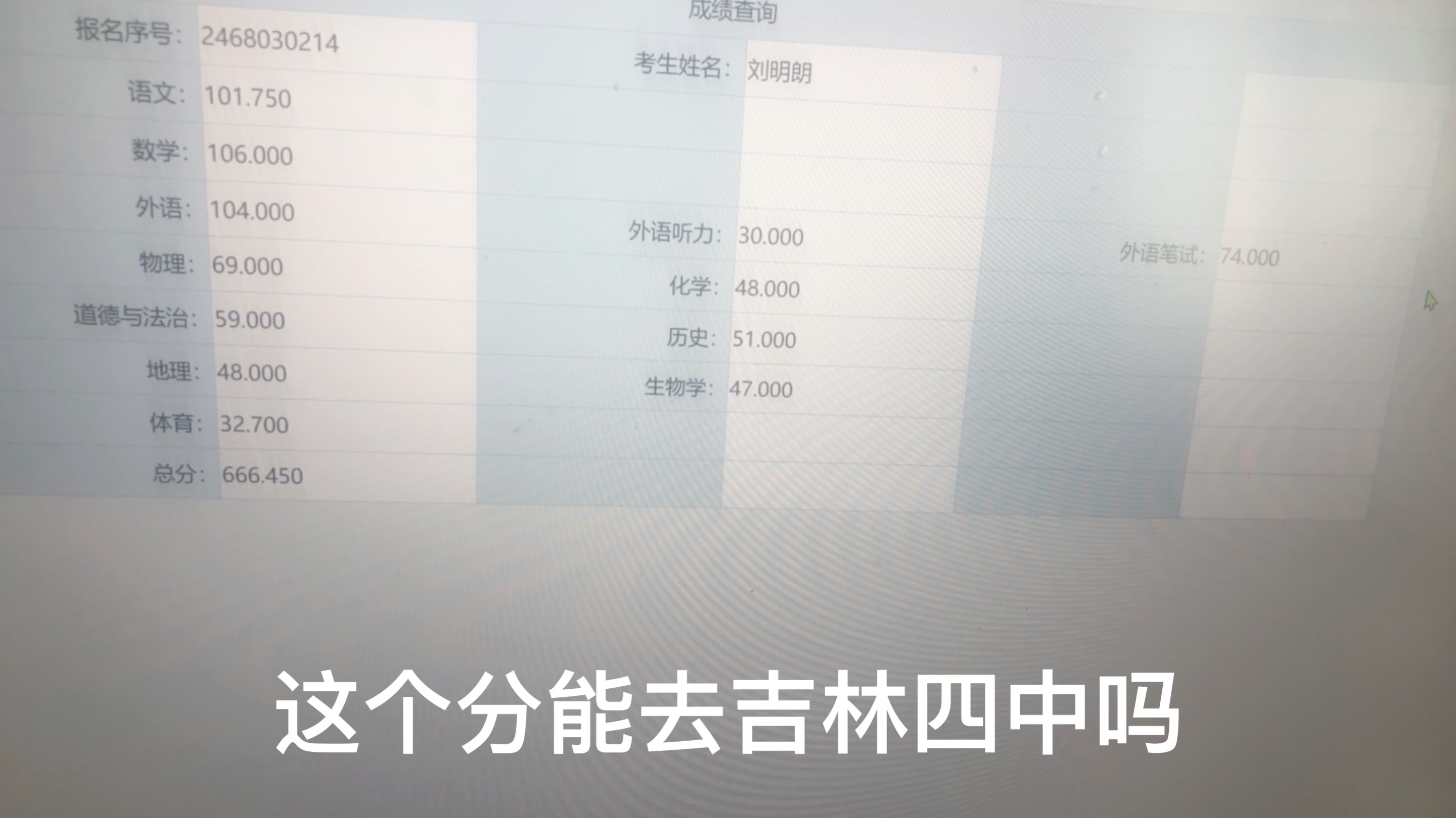 吉林省中考666分能去四中吗?哔哩哔哩bilibili