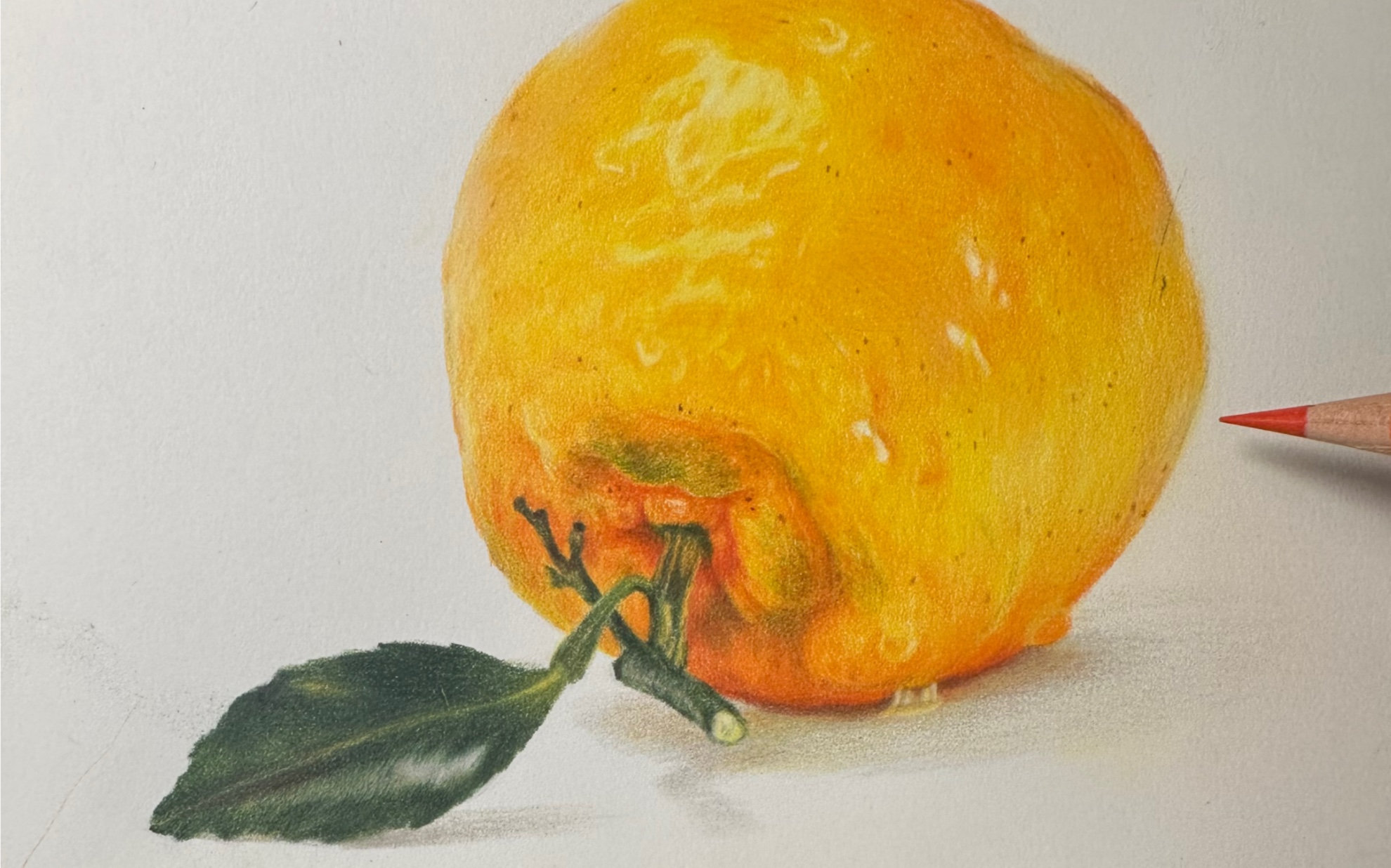 新年第一天|彩铅画个橘子-视频全过程
