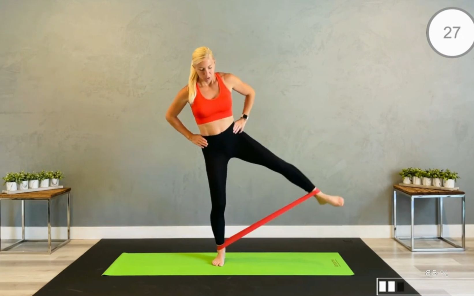 高清15分钟弹力带瘦腿训练一月腿围减6cm动作简单不伤膝盖