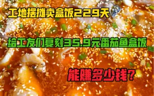 Video herunterladen: 花388元给工友们复刻35.9元番茄鱼盒饭，能赚多少钱？