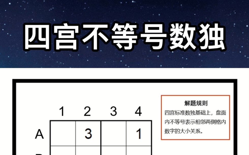 【四宫不等号数独】,网课试听&能力测评,私信报名 #数独 #思维逻辑
