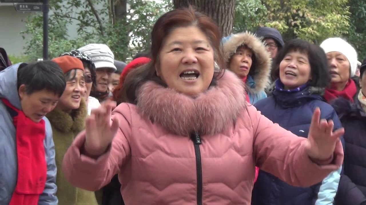 这是公园里常常唱的一首爱情歌曲,《姑娘我爱你》摄于上海鲁迅公园