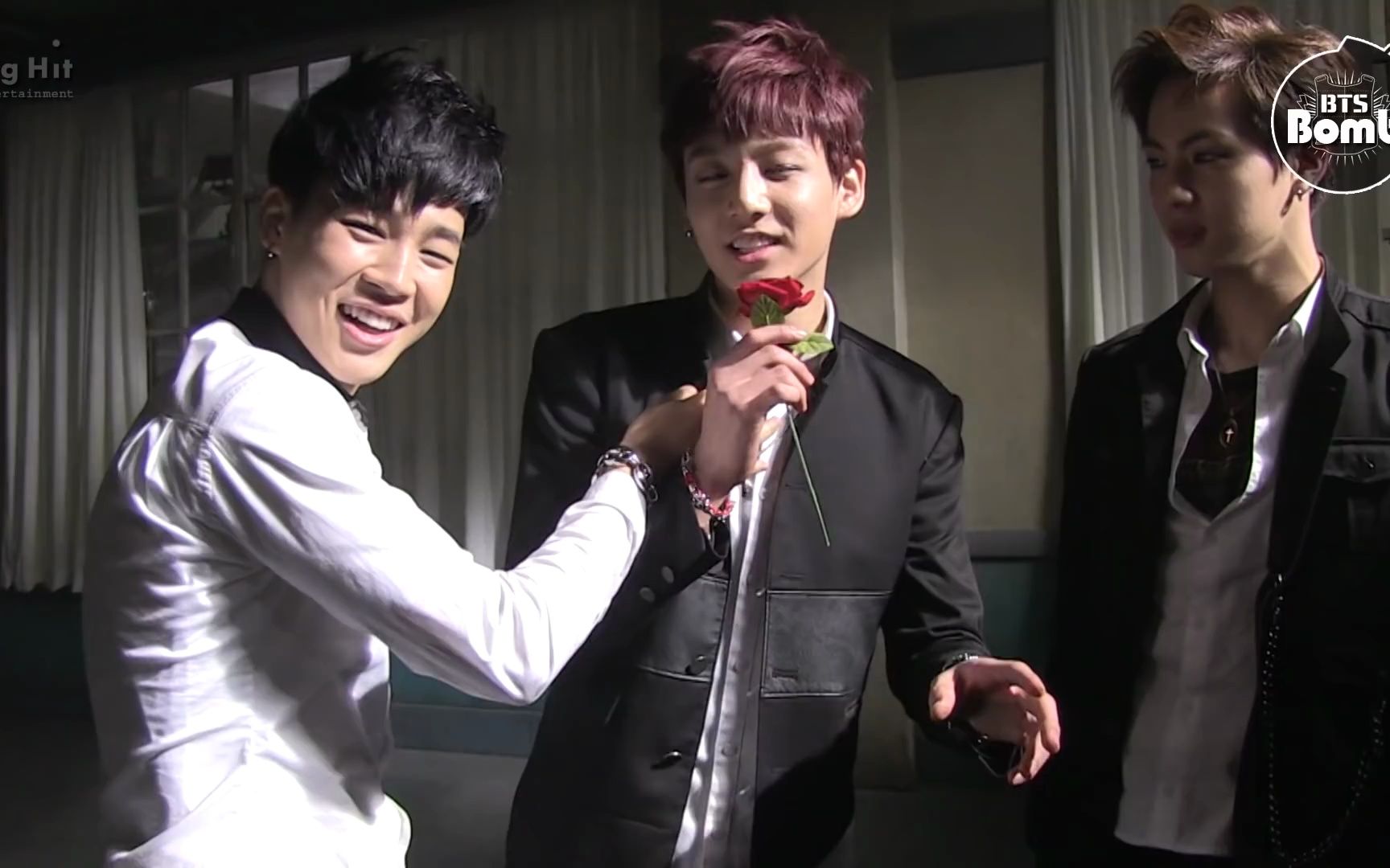 国旻 果珍 田柾国朴智旻金硕珍一朵玫瑰花演出一部剧 哈哈好青涩的套