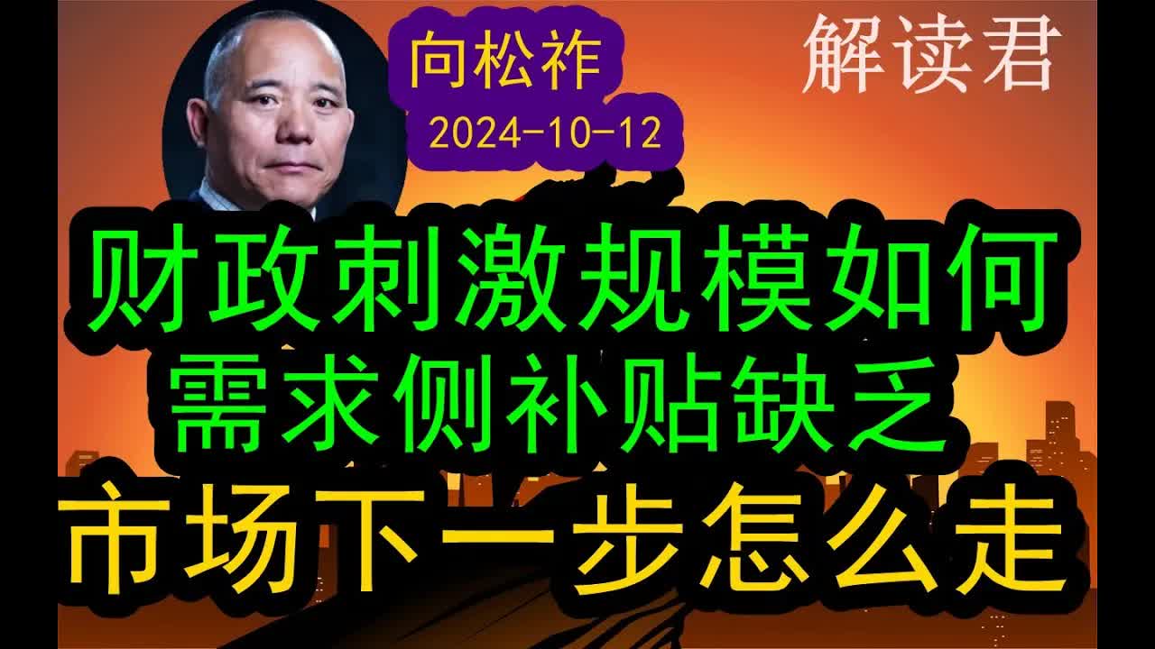 向松祚解析财政新闻发布会:点评这一次的财政刺激的规模,缺乏刺激消费的需求(20241012)综合分析财政政策对于市场的影响,下一步会怎么走?投资...