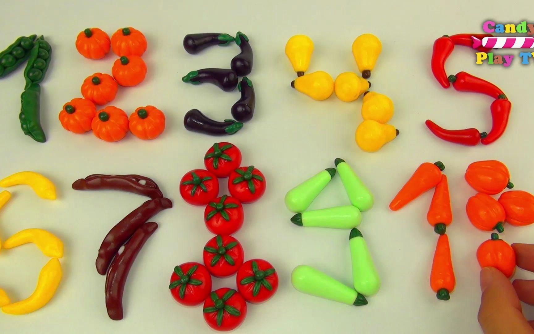 学习用水果和蔬菜的数字数到 10 为幼儿学习数字 1-10