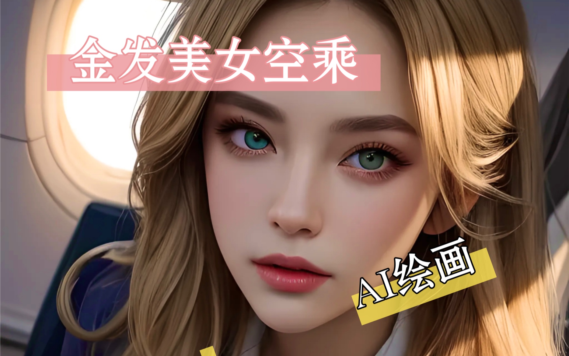 AI绘画,金发美女空乘哔哩哔哩bilibili