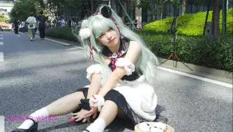 Download Video: 可爱初音萌妹 初音未来熊猫豆沙包 cos 2024广州cicf漫展