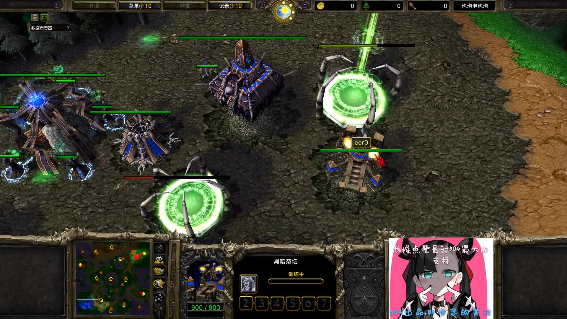 魔兽争霸:lyn vs 120 3级闪电链强杀英雄 高等级亡灵英雄极限操作