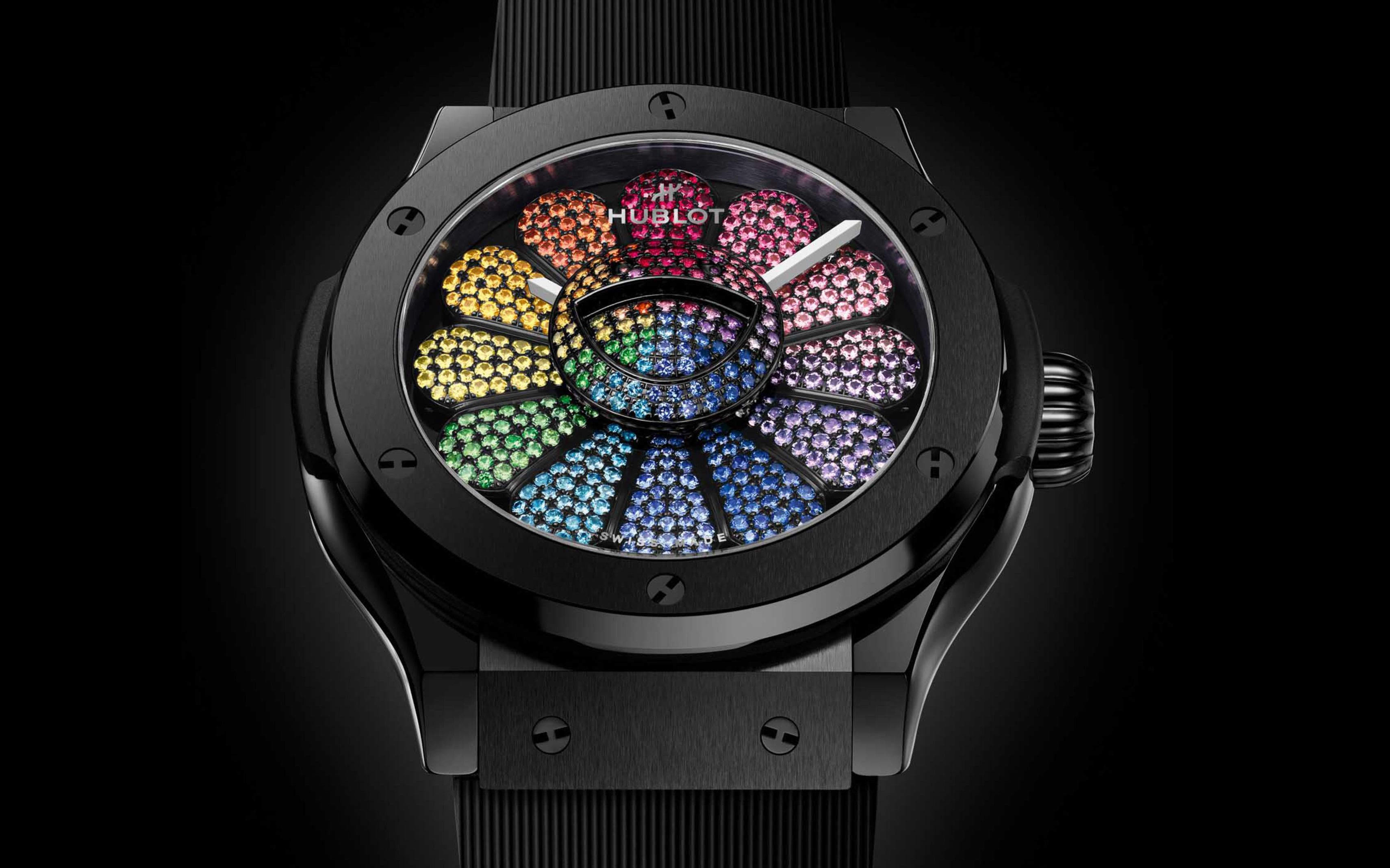 村上隆的最新宇舶 (hublot)黑色陶瓷彩虹腕表 只能由 nft 收藏家购买