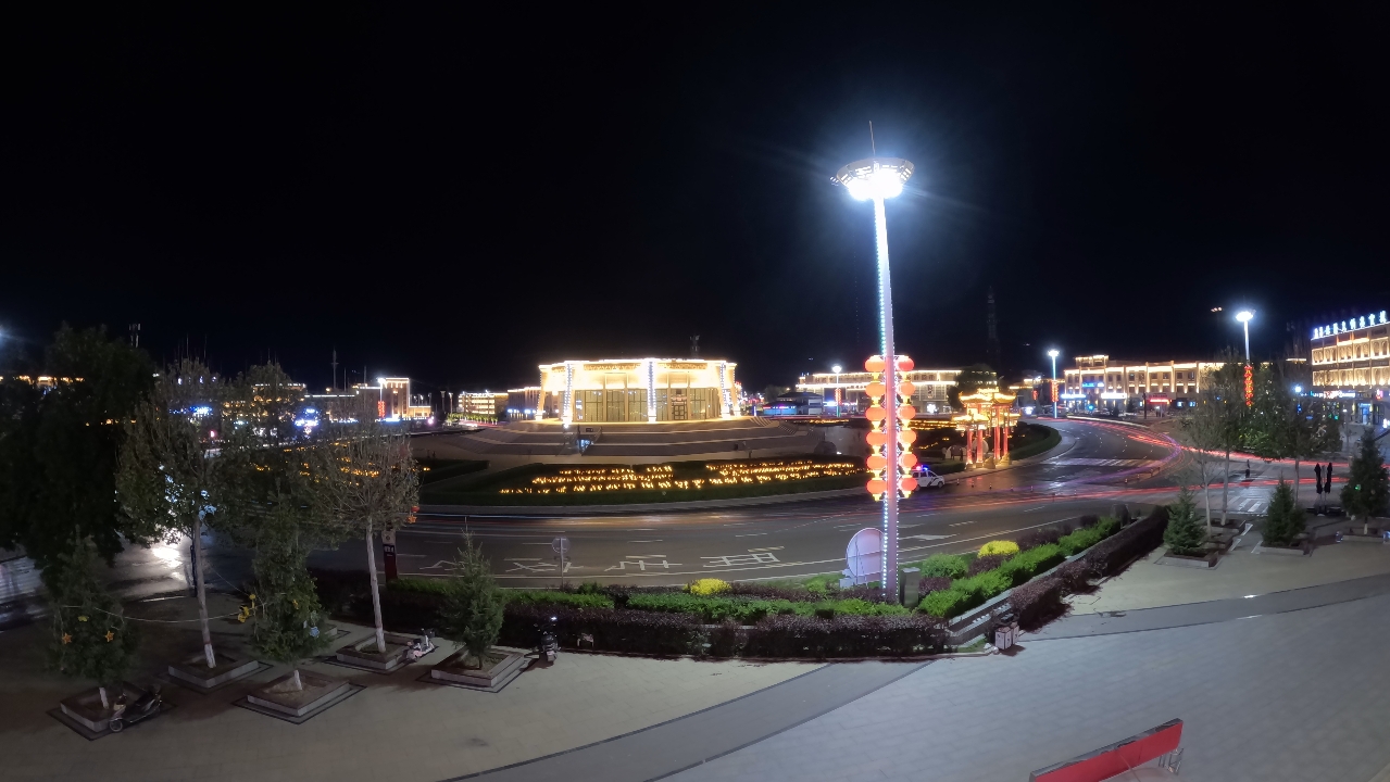 新疆维吾尔自治区伊犁哈萨克自治州特克斯县八卦城中心天坛夜景延时