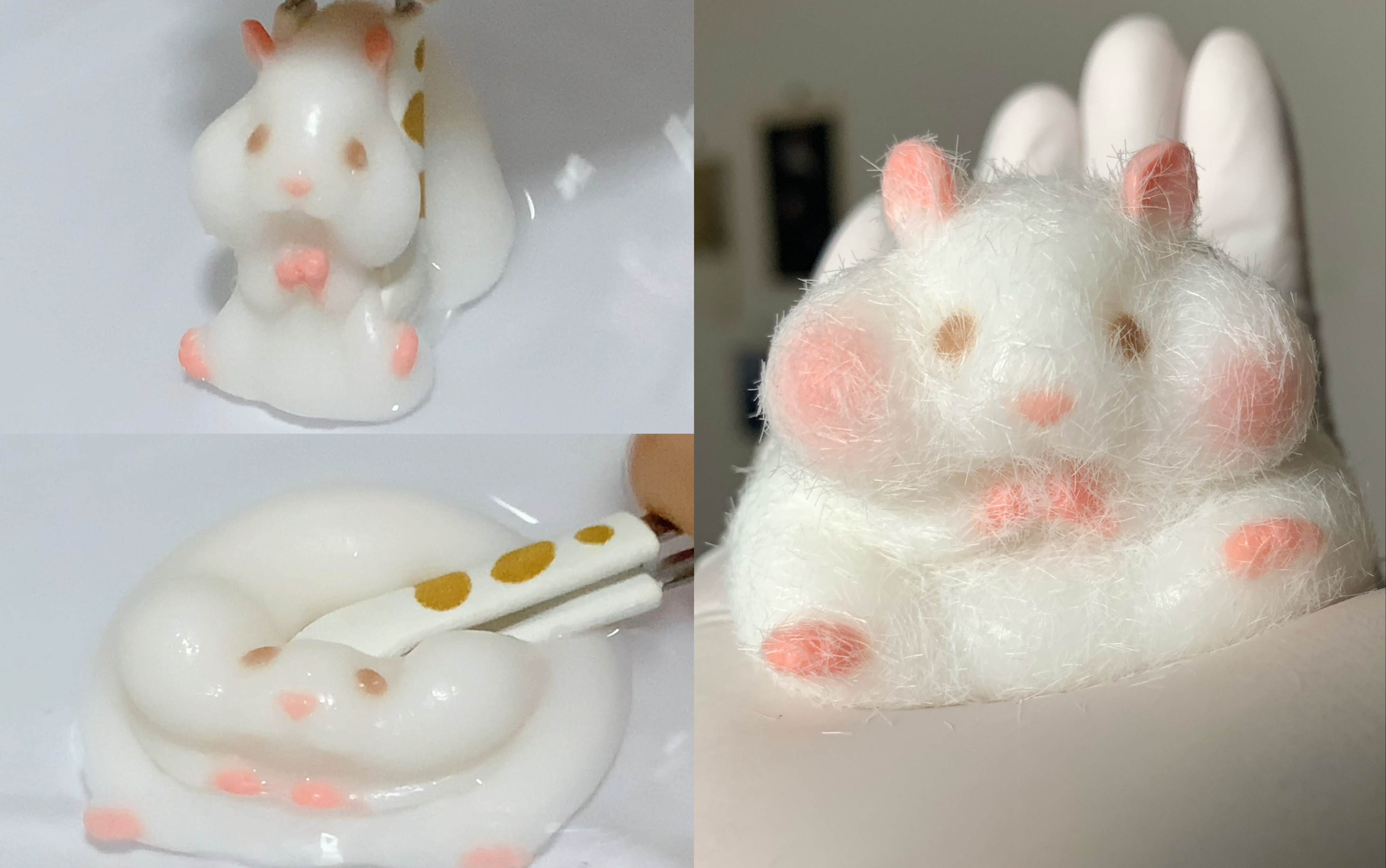 鼠鼠我呀,被压扁惹!|清洗装扮一只可爱鼠了的超软硅胶捏捏|解压治愈