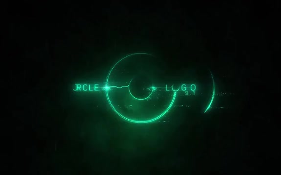 黑暗中炫酷帅气的赛博朋克logo特效演绎ae模板