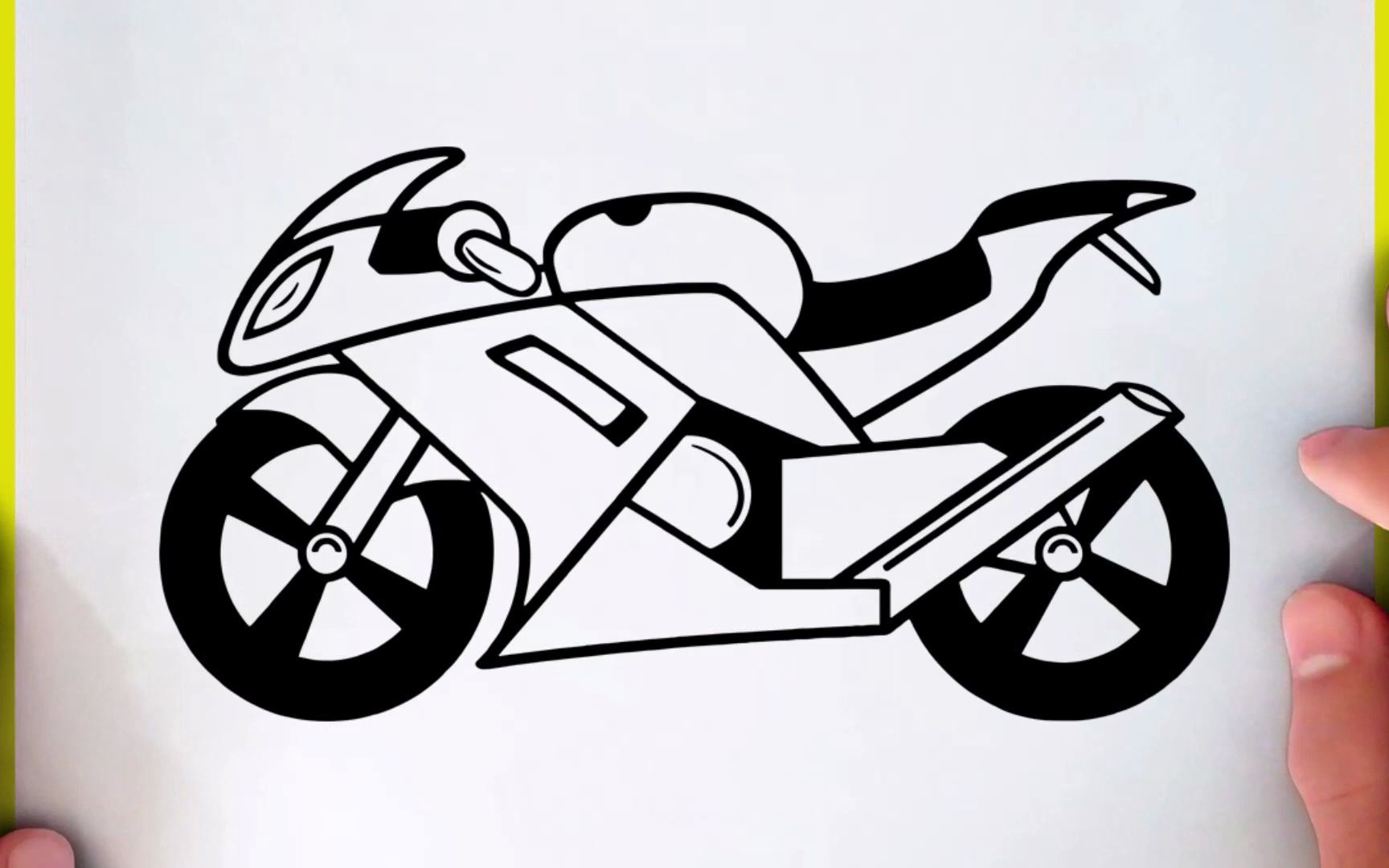 摩托车绘画 简单图片