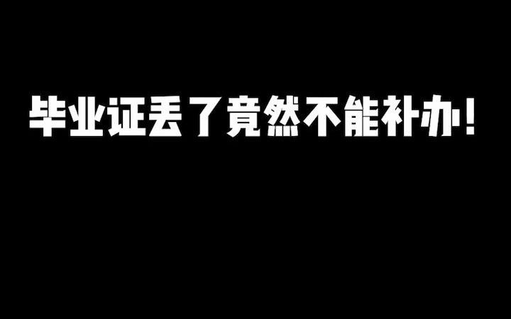 毕业证丢了竟然不能补!应该怎么办?哔哩哔哩bilibili