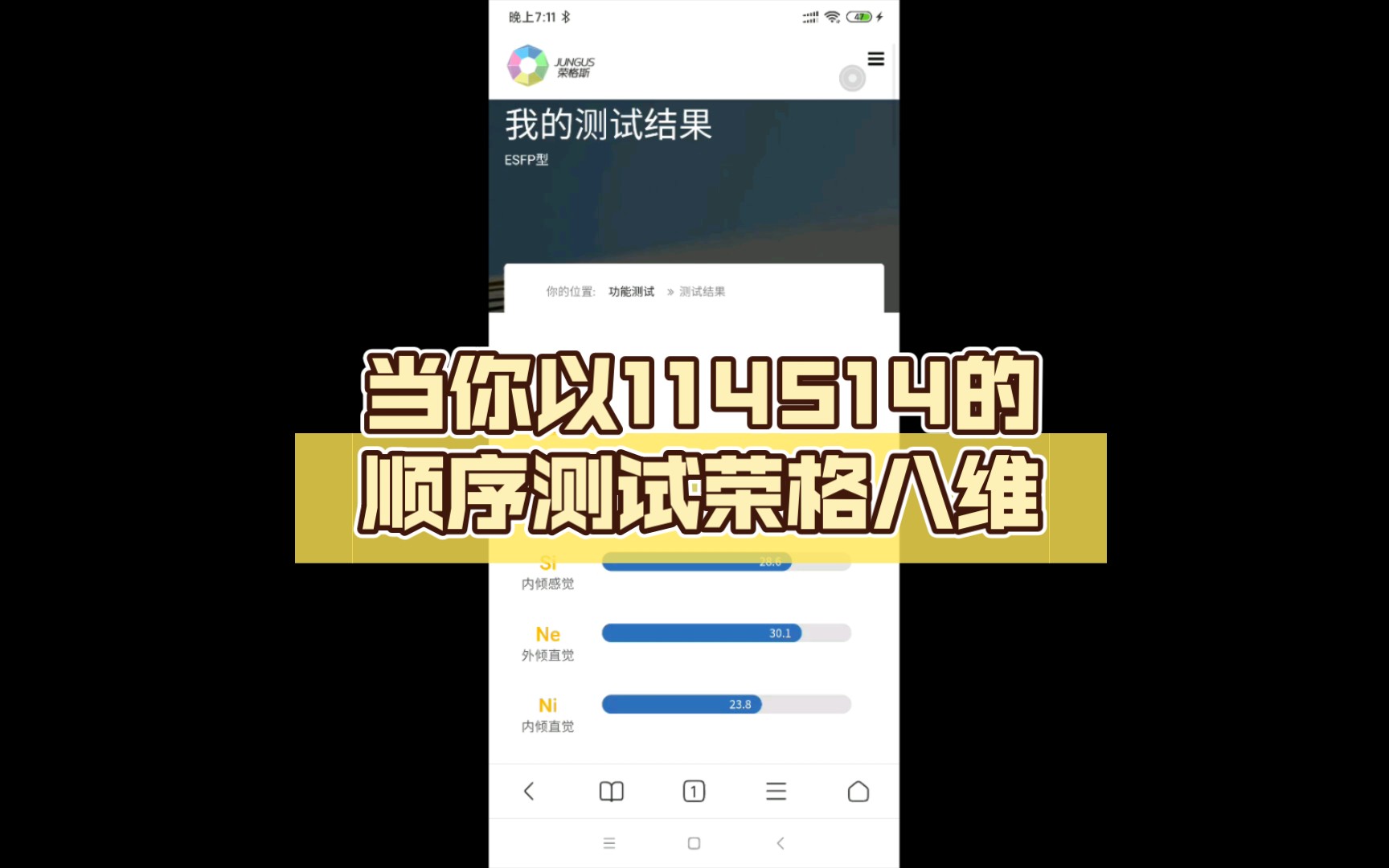 当你以114514的顺序测试荣格八维哔哩哔哩bilibili