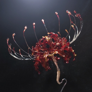 【稚青】 造花液 彼岸花耳坠