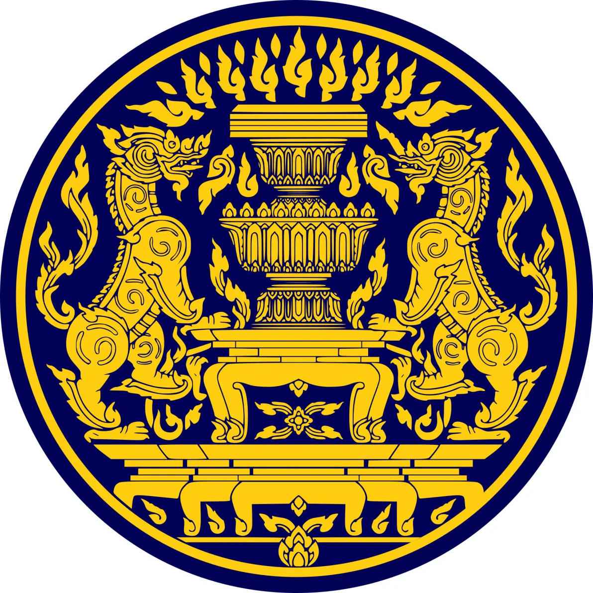 总理徽章泰国君主徽的天鹅版本泰国君主徽的大象版本泰国君主徽的那伽