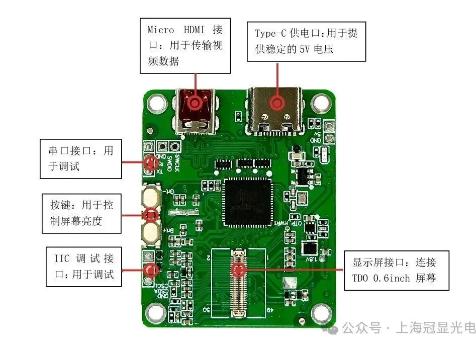 冠显光电0.6'HDMI 单目驱动板方案，加速微显示方案落地